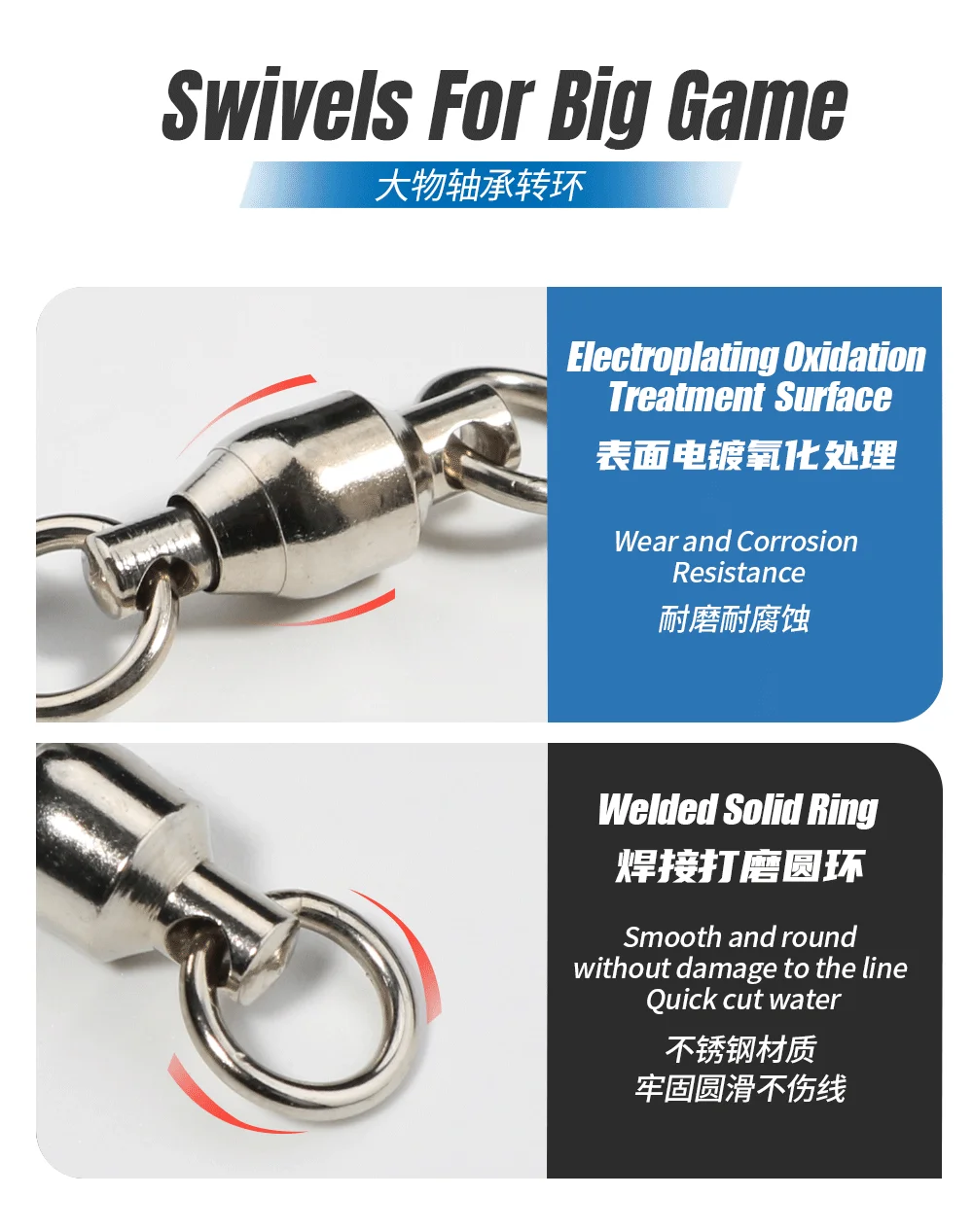 JIGGINGPRO Ball Bearing Swivels For Fishing Accessories Fishing Goods BB Swivel Sea Fishing