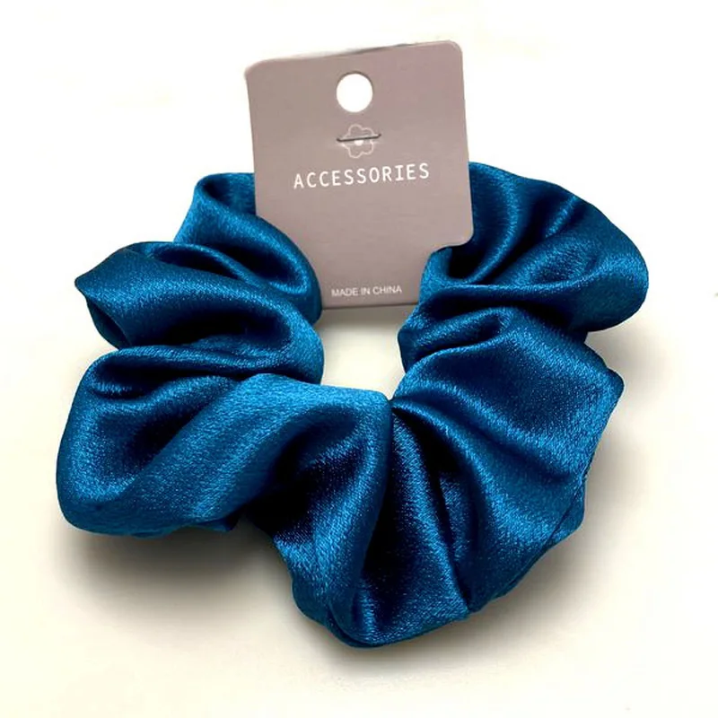 2023 Fashion Satin Scrunchie Women Silk Hair Tie Elastic Hair Bands Girls black Hairbands Hair Rope Crunchie For Hair Accessorie