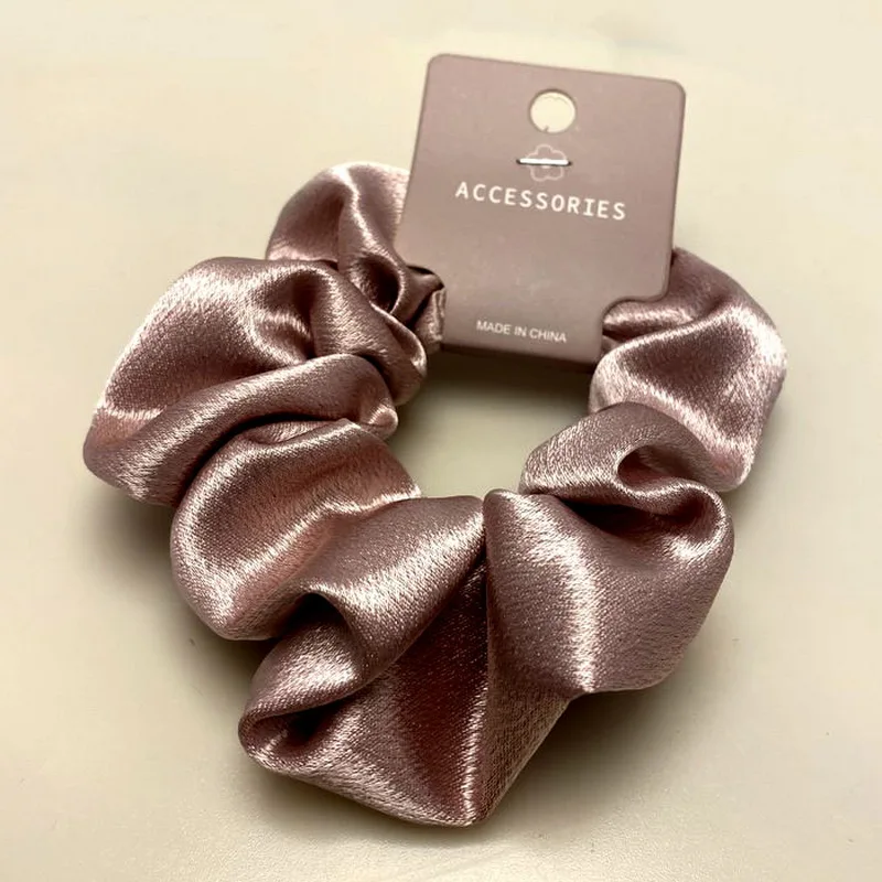 2023 Fashion Satin Scrunchie Women Silk Hair Tie Elastic Hair Bands Girls black Hairbands Hair Rope Crunchie For Hair Accessorie