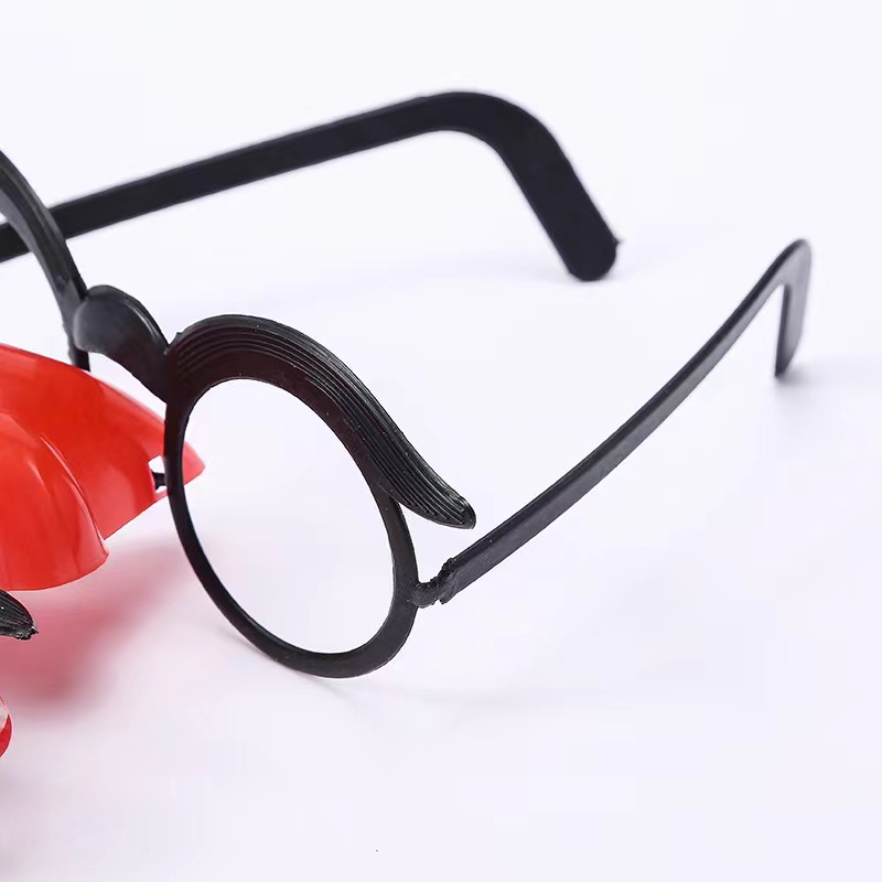 Funny Clown Nose Mustache Glasses Whistle Costume Ball Round Frame False Nose Blow Out Dragon Joke Trick Party Favors Toys