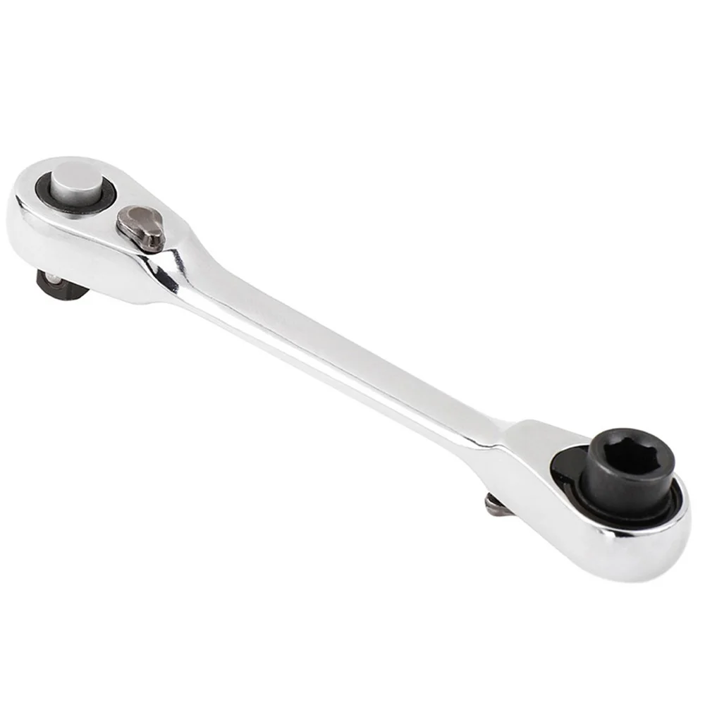 STONEGO Mini Double Headed Ratchet Wrench 1/4 Inch Drive Socket and Screwdriver Bit Driver Quick Release Ratchet Wrench