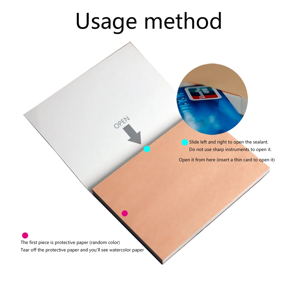 Baohong Watercolor Paper Pad 300g Academy Cotton 100% Color Lead Sketch Four Side Sealing Glue 20 Sheets/Copy 32k 16k 8k