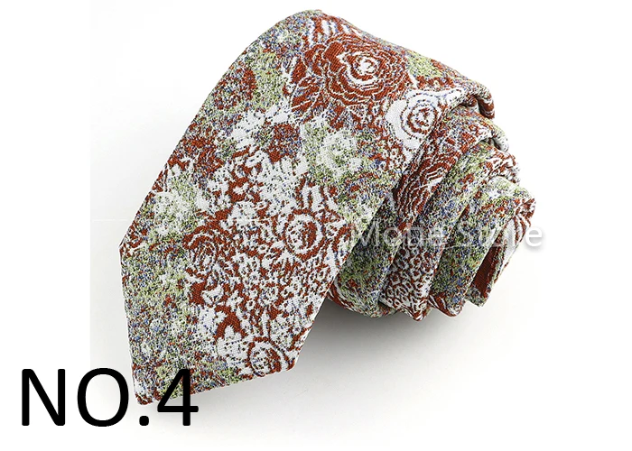 Men's Ties Floral Leaves And Plants Brown Pink White Neckties Leisure Business Shirt Suit Daily Wear Cravat Wedding Party Gifts