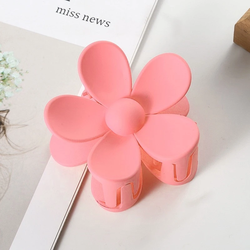 Large Size Fashion Flower Sculpt Hair Claws Colourful Ponytail Hair Accessories Matte Claw Clips For Women Or Girls