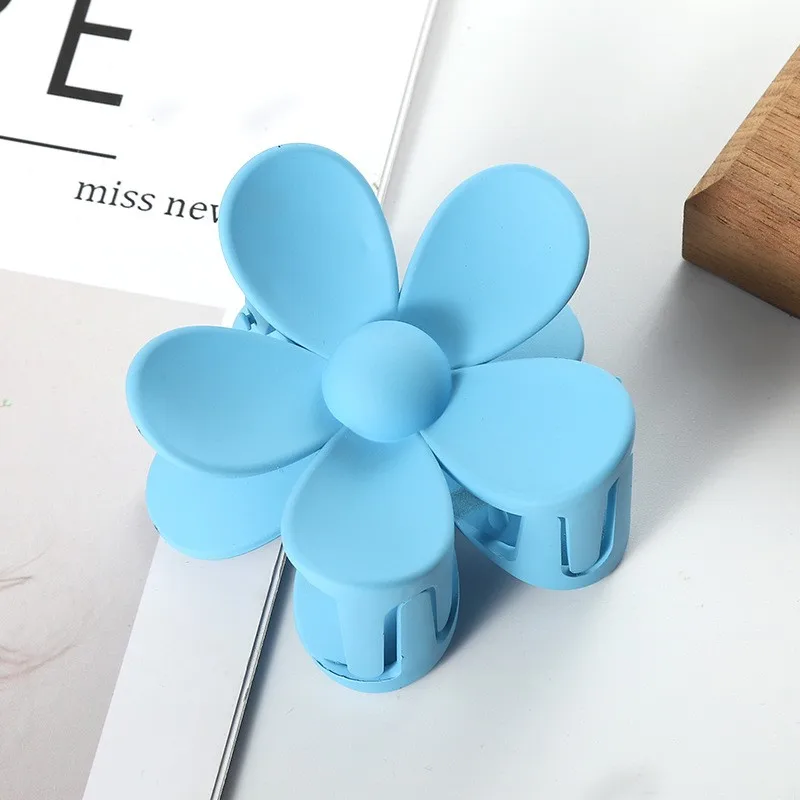 Large Size Fashion Flower Sculpt Hair Claws Colourful Ponytail Hair Accessories Matte Claw Clips For Women Or Girls