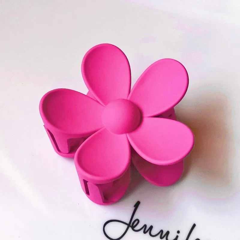 Large Size Fashion Flower Sculpt Hair Claws Colourful Ponytail Hair Accessories Matte Claw Clips For Women Or Girls