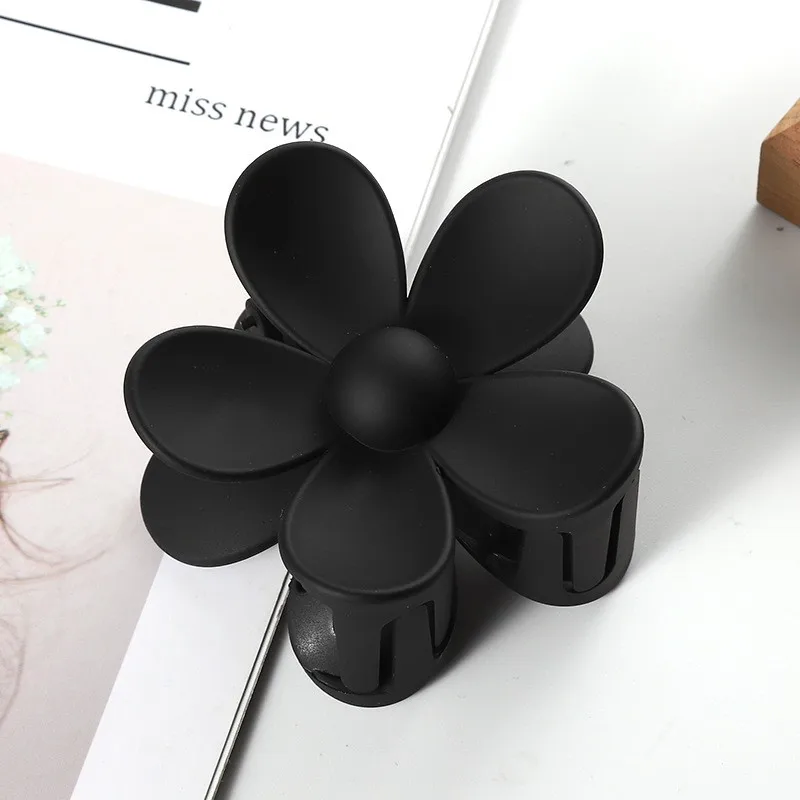 Large Size Fashion Flower Sculpt Hair Claws Colourful Ponytail Hair Accessories Matte Claw Clips For Women Or Girls