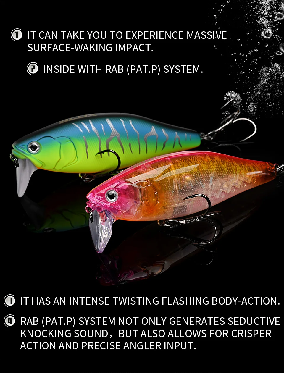 BLUX GIAN 105F Minnow Topwater Fishing Lure 108mm 30g Crank Floating Swimming Hard Bait Noise System Wobbler Shad For Bass Pike
