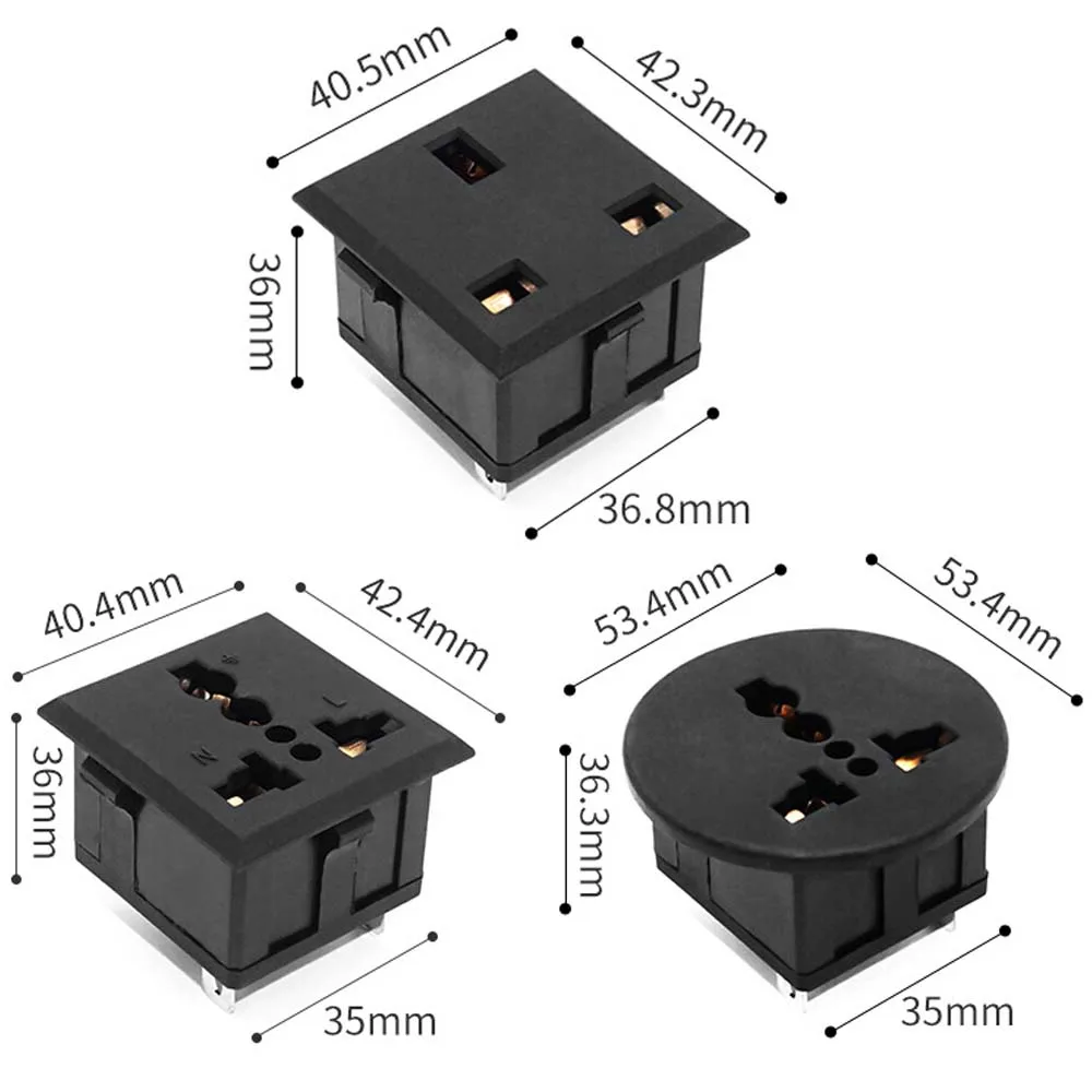 1Pcs Universal US UK EU AC Power Panel Outlet American Japan Australian British Germany French Brazil Electrical AC Socket 13A