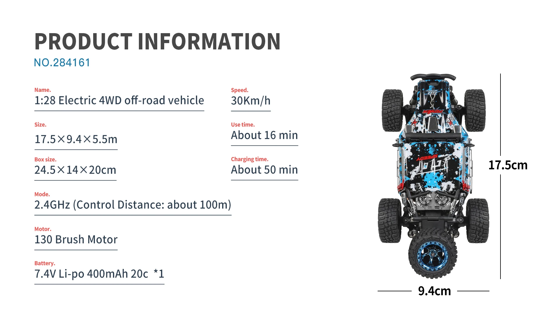 WLtoys 1/28 RC Car 284010 284161 4WD Drive Off-Road 2.4G 30KM/H High Speed Alloy Car 1:28 Rally Racing Car Toys for Kids Gift