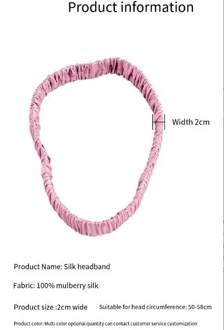 100% Pure Silk Headband for Women Hairband Makeup Accessory Elegant Hair Accessories for Her