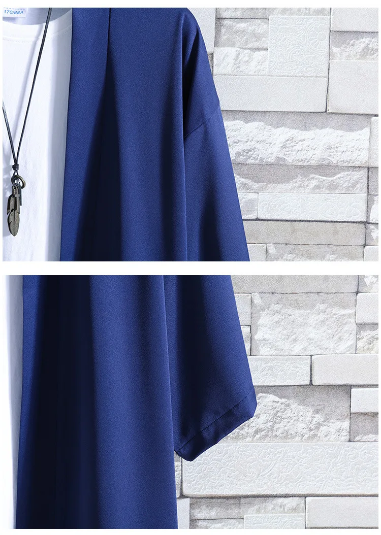 Kimono Men Cloak Kimono Para Hombre Black Coat White Cloak Beach Shirt Summer Haori Men Unisex Samurai Clothing Japanese Men