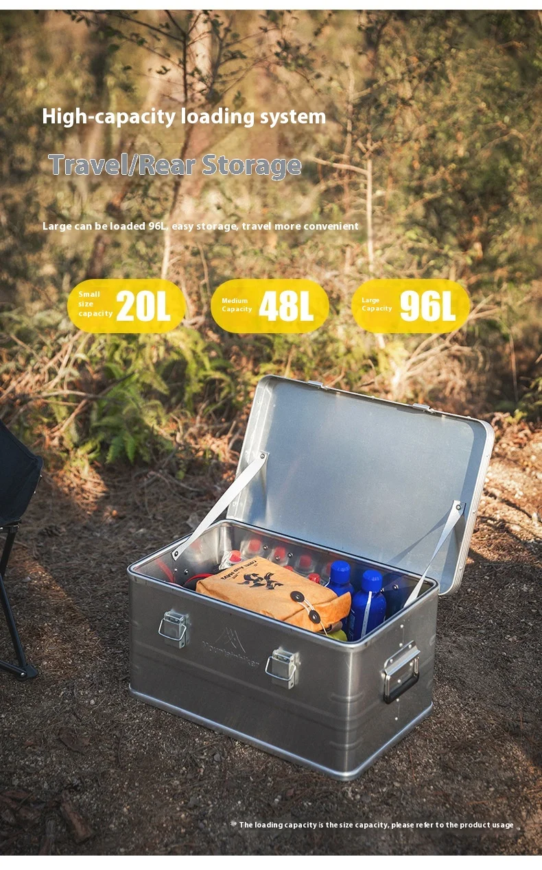 Mountainhiker 20-96L Outdoor Storage Box Camping Picnic Travel Aluminum Alloy Large Capacity Box Accessories Storage Bag 6 Sizes