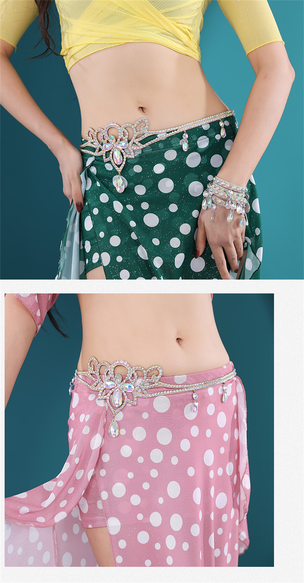 Sparkle Belly Dance Waist Chain Belt Shine Layered Rhinestone Body Jewelry Accessories Bikini Chain Adjusyable for Women Girls