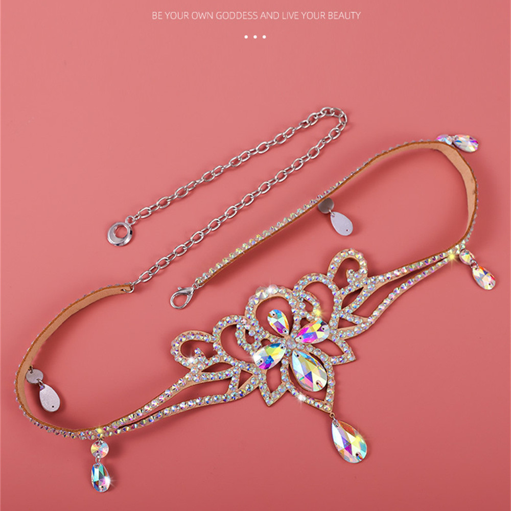 Sparkle Belly Dance Waist Chain Belt Shine Layered Rhinestone Body Jewelry Accessories Bikini Chain Adjusyable for Women Girls