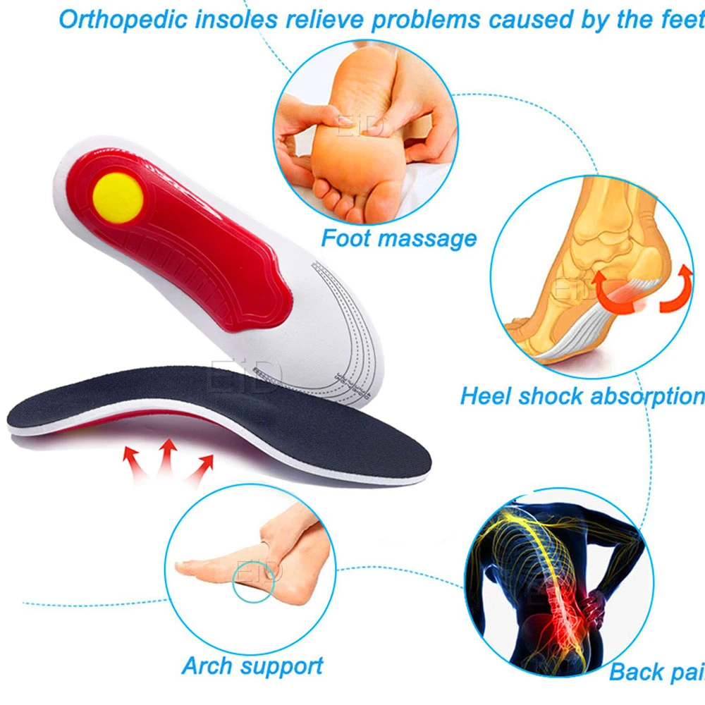 Best Orthopedic Insoles for Feet EVA Gel Shock Absorption Health Orthotic Sole Pad Sport Arch Support Relief Plantar Fasciitis