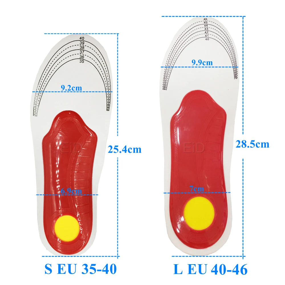 Best Orthopedic Insoles for Feet EVA Gel Shock Absorption Health Orthotic Sole Pad Sport Arch Support Relief Plantar Fasciitis