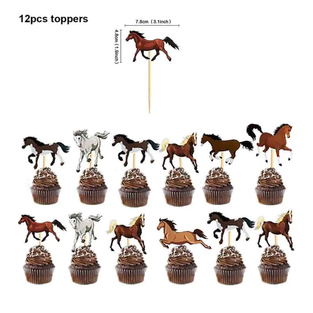 Horse Happy Birthday Cake Toppers Horse Racing Theme Cake Decoartions Horse Racing Birthday Party Decorations Supplies