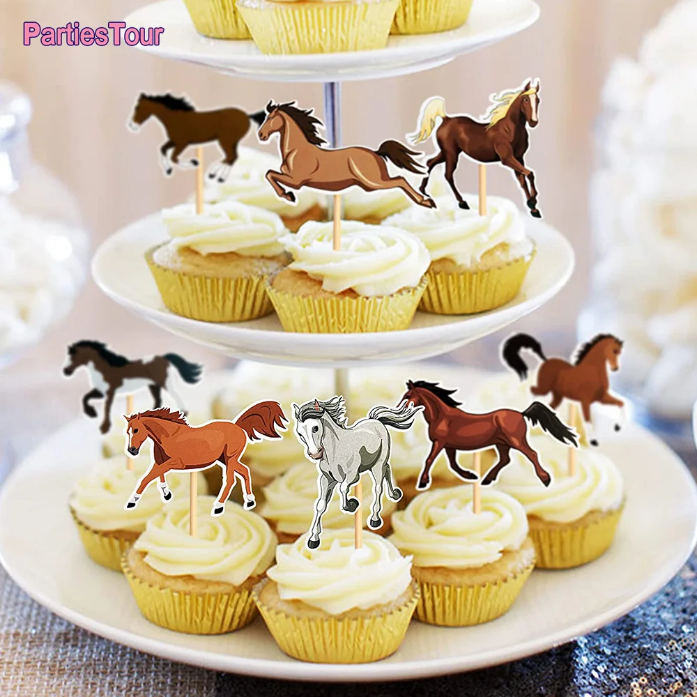 Horse Happy Birthday Cake Toppers Horse Racing Theme Cake Decoartions Horse Racing Birthday Party Decorations Supplies