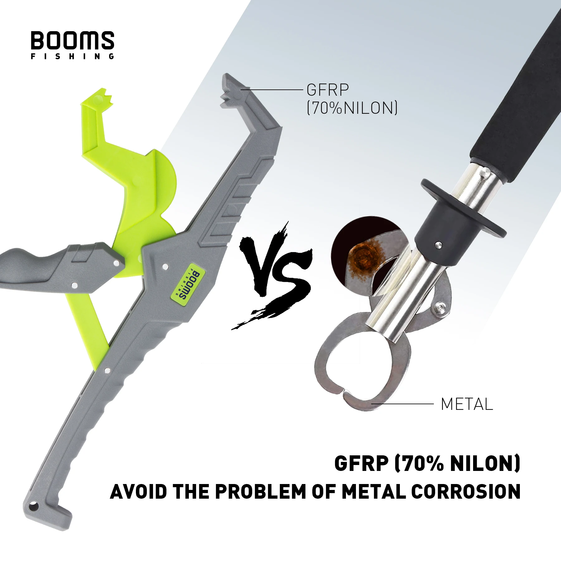 Booms Fishing G5F7 Fishing Pliers and Fish Gripper Compose Tools Set with Lanyard Sheath Anti-Rust Anti-Corrosion Safer For Fish