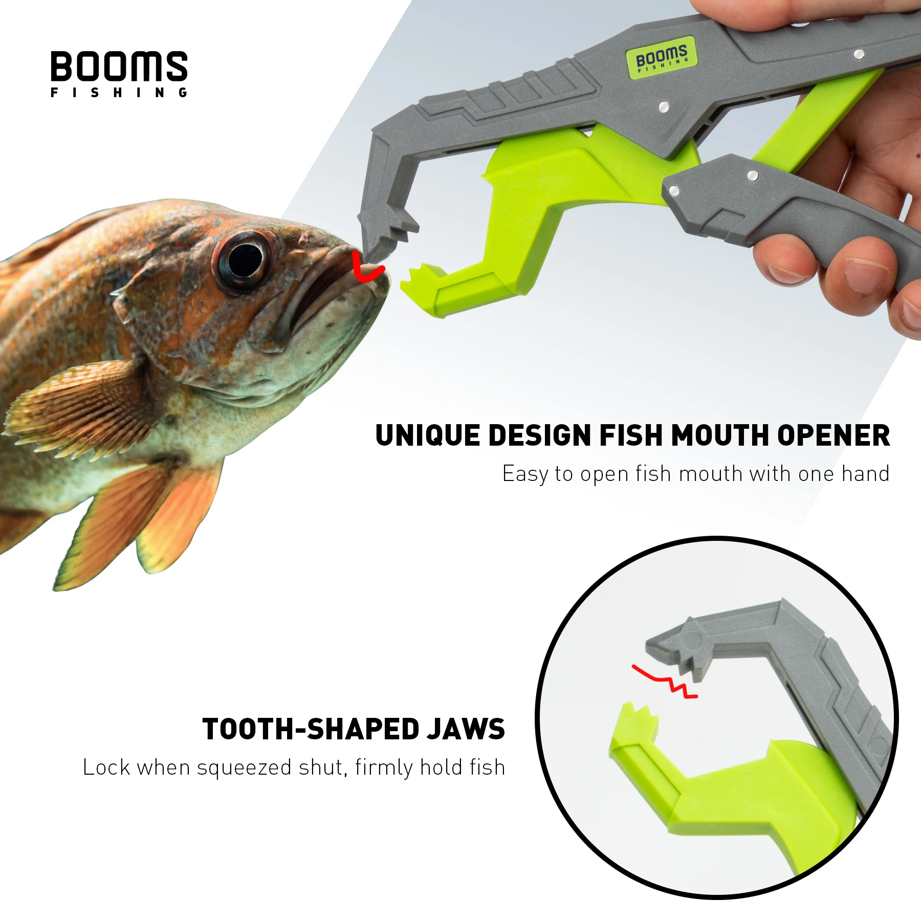 Booms Fishing G5F7 Fishing Pliers and Fish Gripper Compose Tools Set with Lanyard Sheath Anti-Rust Anti-Corrosion Safer For Fish