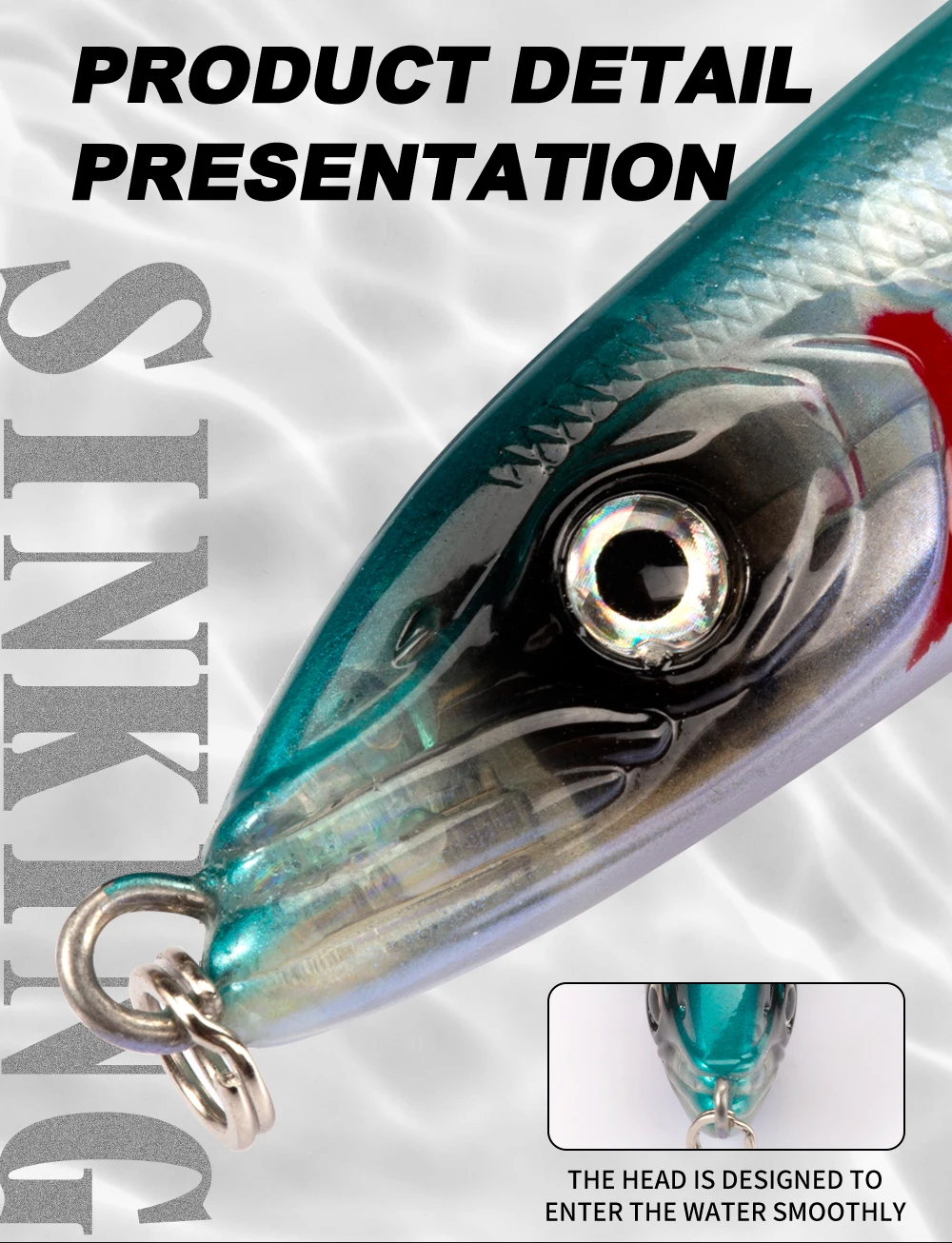 Hunthouse Wobly Pencil Fishing Lure Sinking Slow Wobblers Hard Bait Trolling 62mm 80mm Cast Saltwater For Trout Seabass Tackle