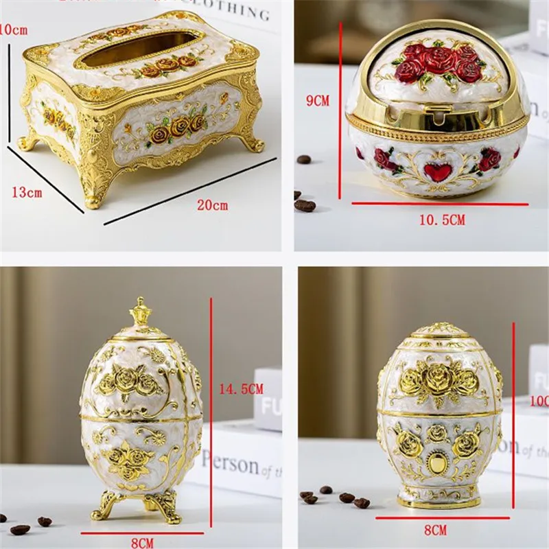 European light luxury pressing toothpick container Tissue box set household living room office tissue storage box Toothpick box