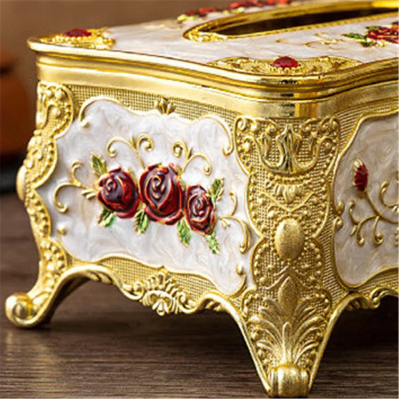 European light luxury pressing toothpick container Tissue box set household living room office tissue storage box Toothpick box