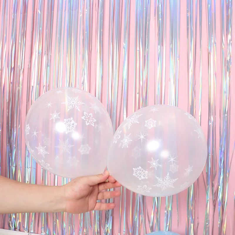 20pcs Christmas Party Decoration Frozen Snowflake Latex Balloons Birthday Baby Shower Wedding Decor Kid Toys Gifts Supplies