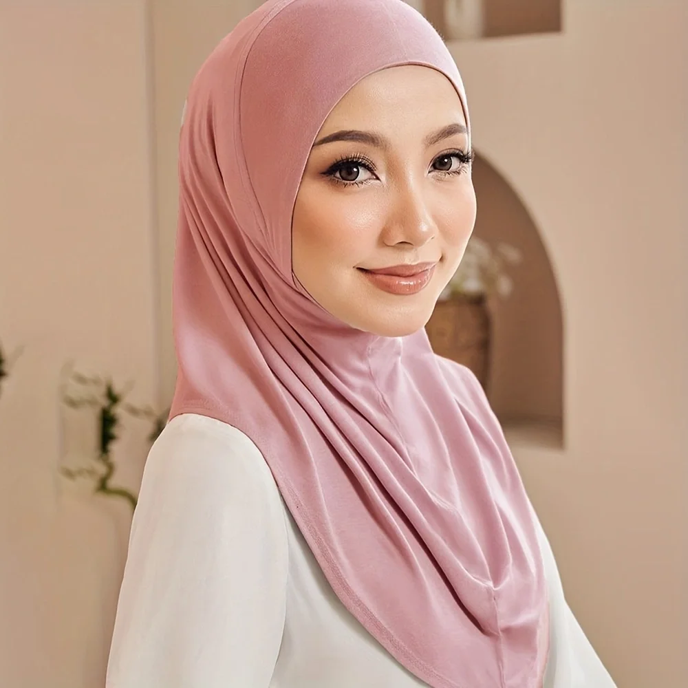 New Instant Ready to Wear Hijab Muslim Women Stretchy Sports Jersey Hijab Scarves Malaysia Headwraps Caps
