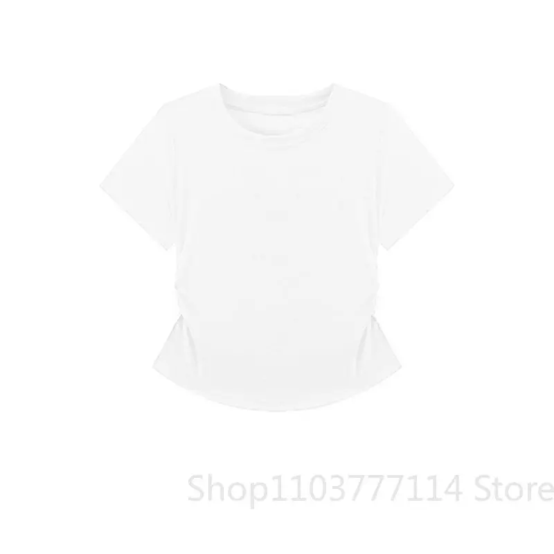 Women Summer Short Sleeved Top for Fashion Versatile Base Shirt Slim Fit Round Neck T-shirt Casual and Sexy Breathable and Cool