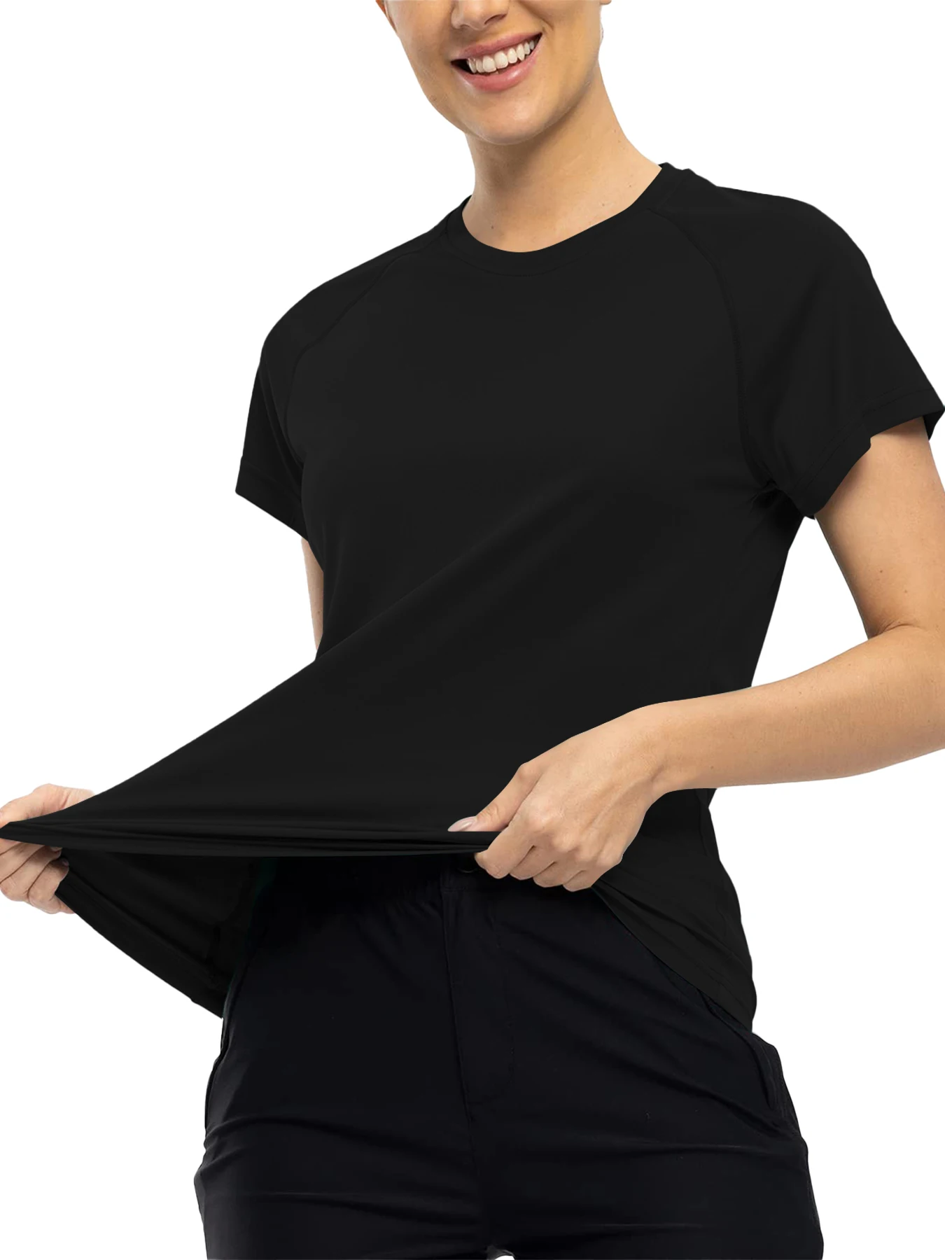 Women’s Quick Dry Short Sleeve Resilience Gym Sports Moisture Wicking Round Neck T-Shirt Training Exercise Gym Sport Shirt
