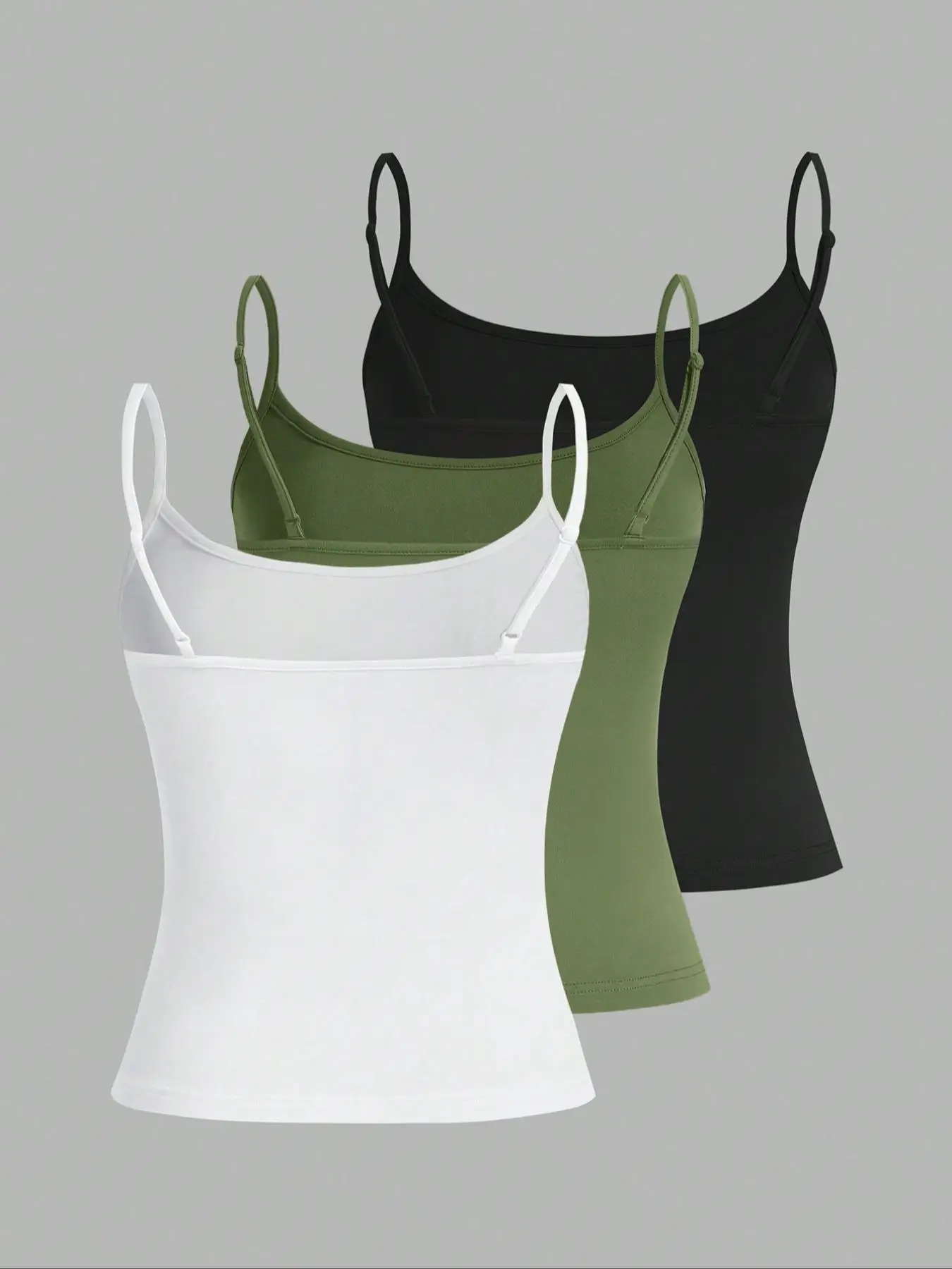 European and American Spring, Summer and Autumn Solid Color Daily Casual Adjustable Suspender Vest Three-Piece Set