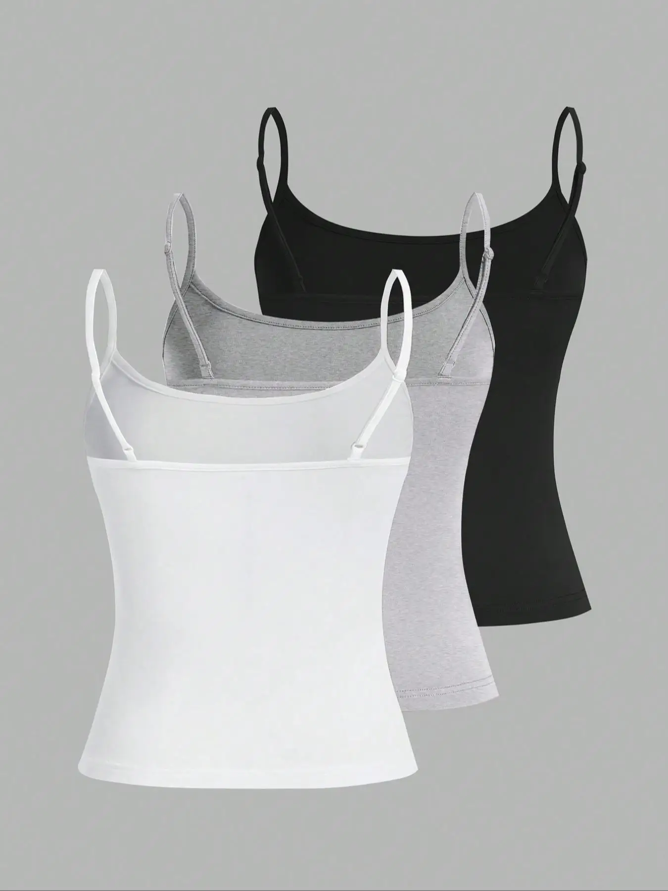 European and American Spring, Summer and Autumn Solid Color Daily Casual Adjustable Suspender Vest Three-Piece Set