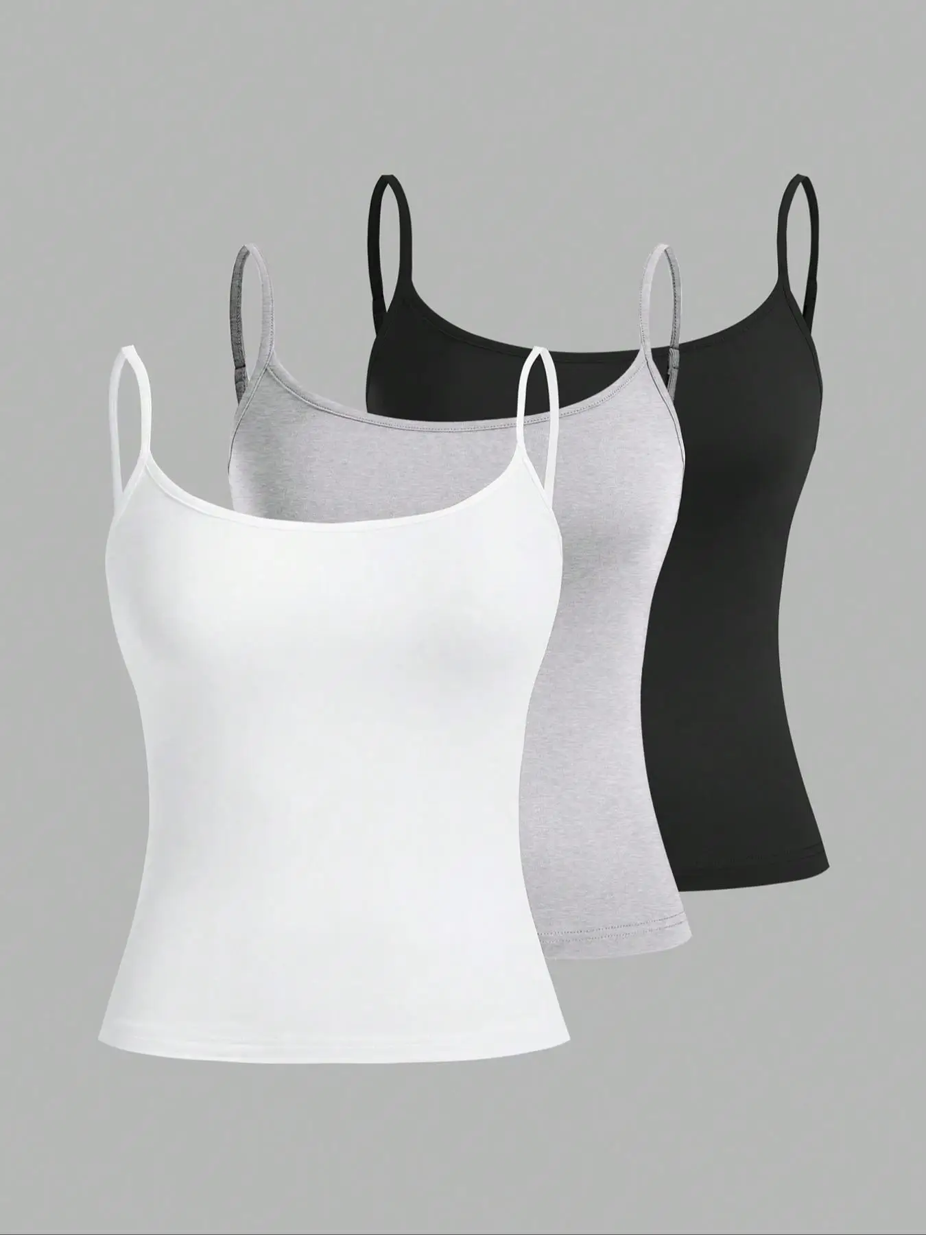 European and American Spring, Summer and Autumn Solid Color Daily Casual Adjustable Suspender Vest Three-Piece Set