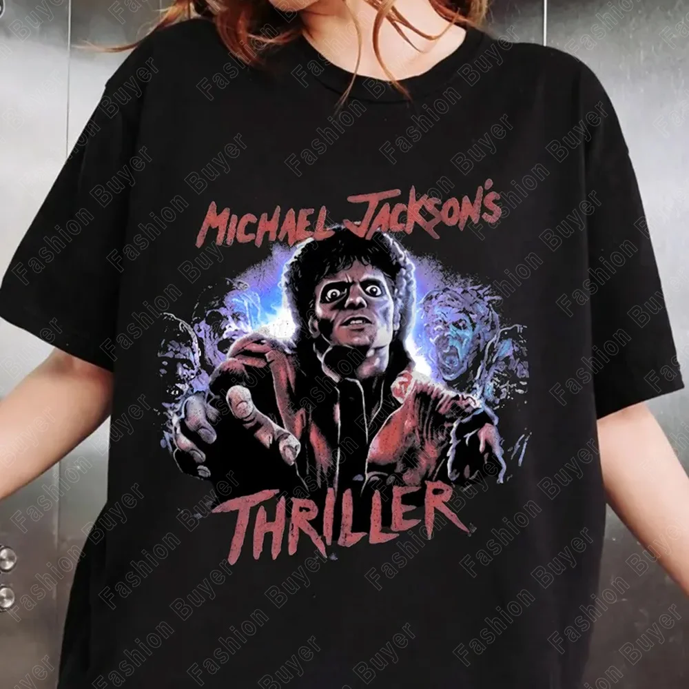 Michael Jackson Modern Redesign T-shirt Men and Women Summer Cotton Y2K Clothing Fashion Round Neck Short Sleeved Tee Fan Gifts