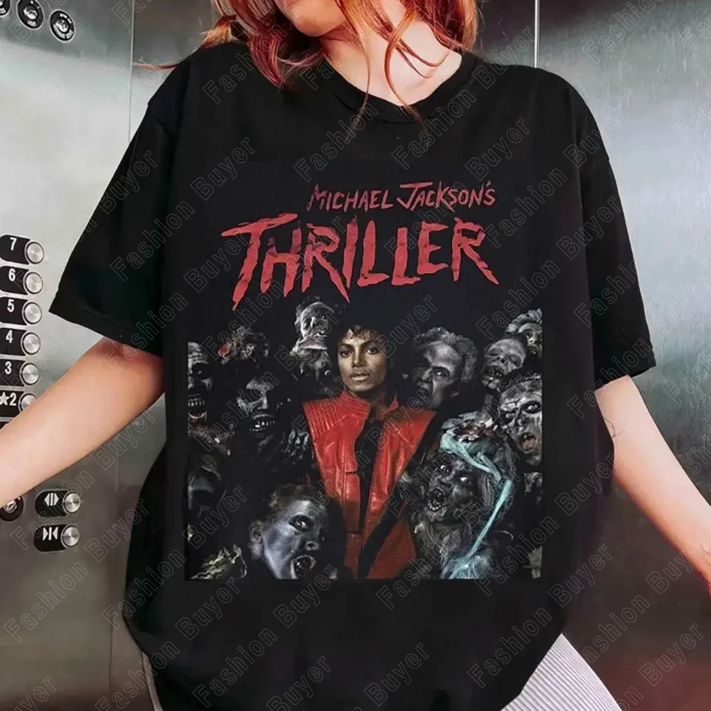 Michael Jackson Modern Redesign T-shirt Men and Women Summer Cotton Y2K Clothing Fashion Round Neck Short Sleeved Tee Fan Gifts