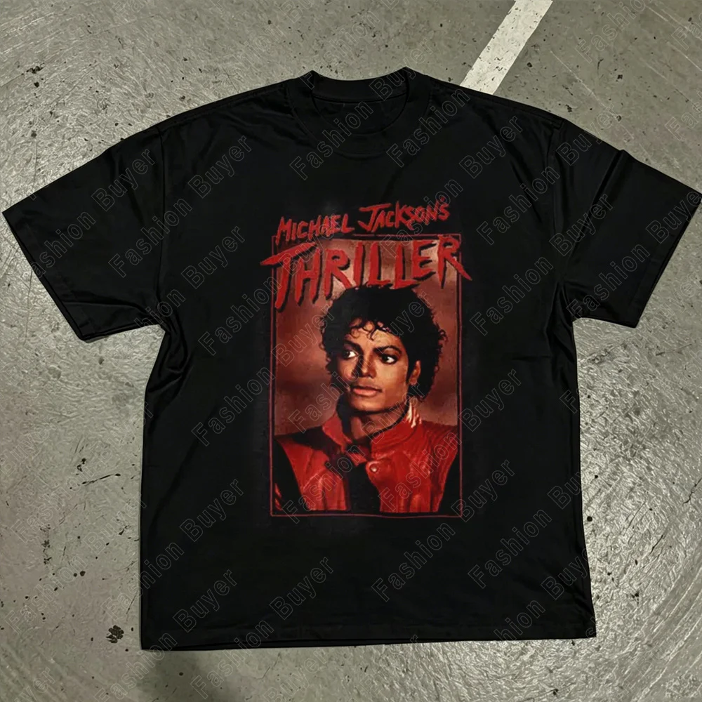 Michael Jackson Modern Redesign T-shirt Men and Women Summer Cotton Y2K Clothing Fashion Round Neck Short Sleeved Tee Fan Gifts
