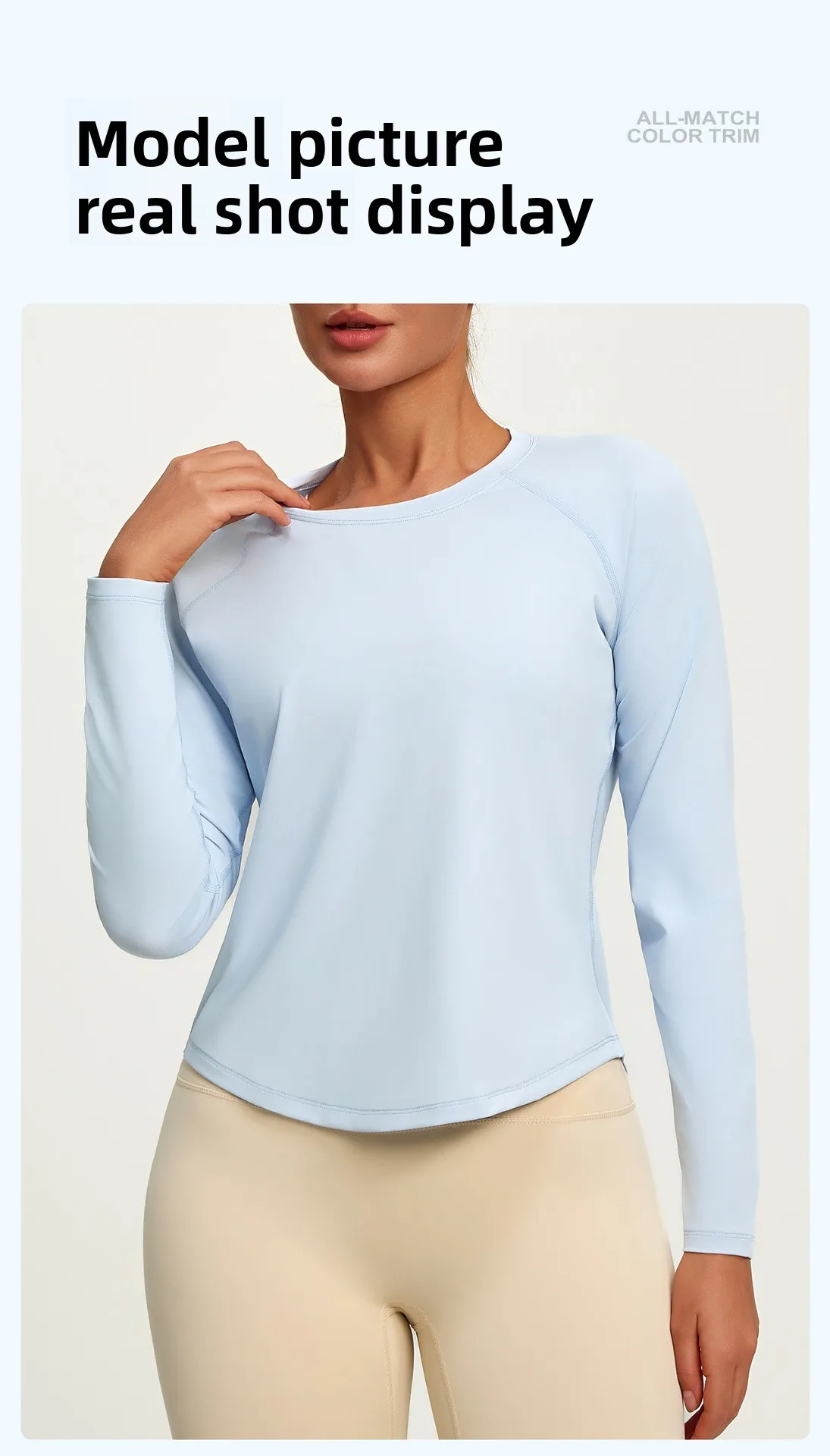 2026 Spring Summer New Women's Yoga Top Loose Mesh Breathable Sports Long Sleeve T-shirt Basic Solid Color Top Riding Clothes