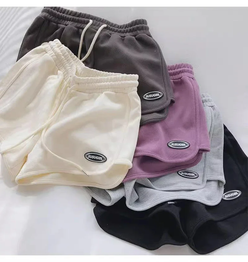 SMVP 2026 Women Casual Drawstring Sports Shorts Thin High Waist Yoga A-line Shorts Loose Women Running Straight Trousers Summer