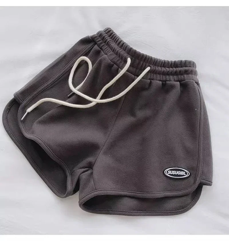 SMVP 2026 Women Casual Drawstring Sports Shorts Thin High Waist Yoga A-line Shorts Loose Women Running Straight Trousers Summer