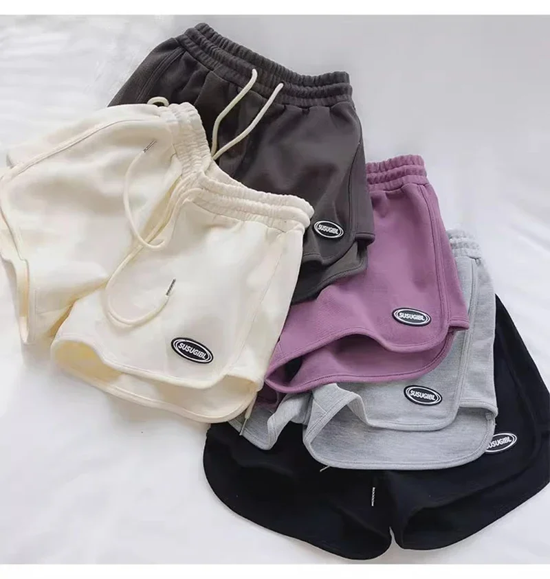 SMVP 2026 Women Casual Drawstring Sports Shorts Thin High Waist Yoga A-line Shorts Loose Women Running Straight Trousers Summer