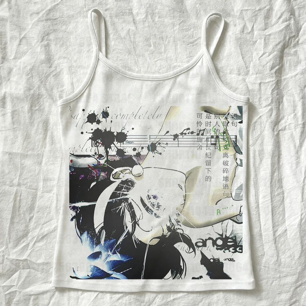 90s Cute Girls Baby Tank Gothic Fairy Tank Tops Y2k girls Baby Tank Summer Vest Sweet Girls Printing Tank Top Women Slim Clothes