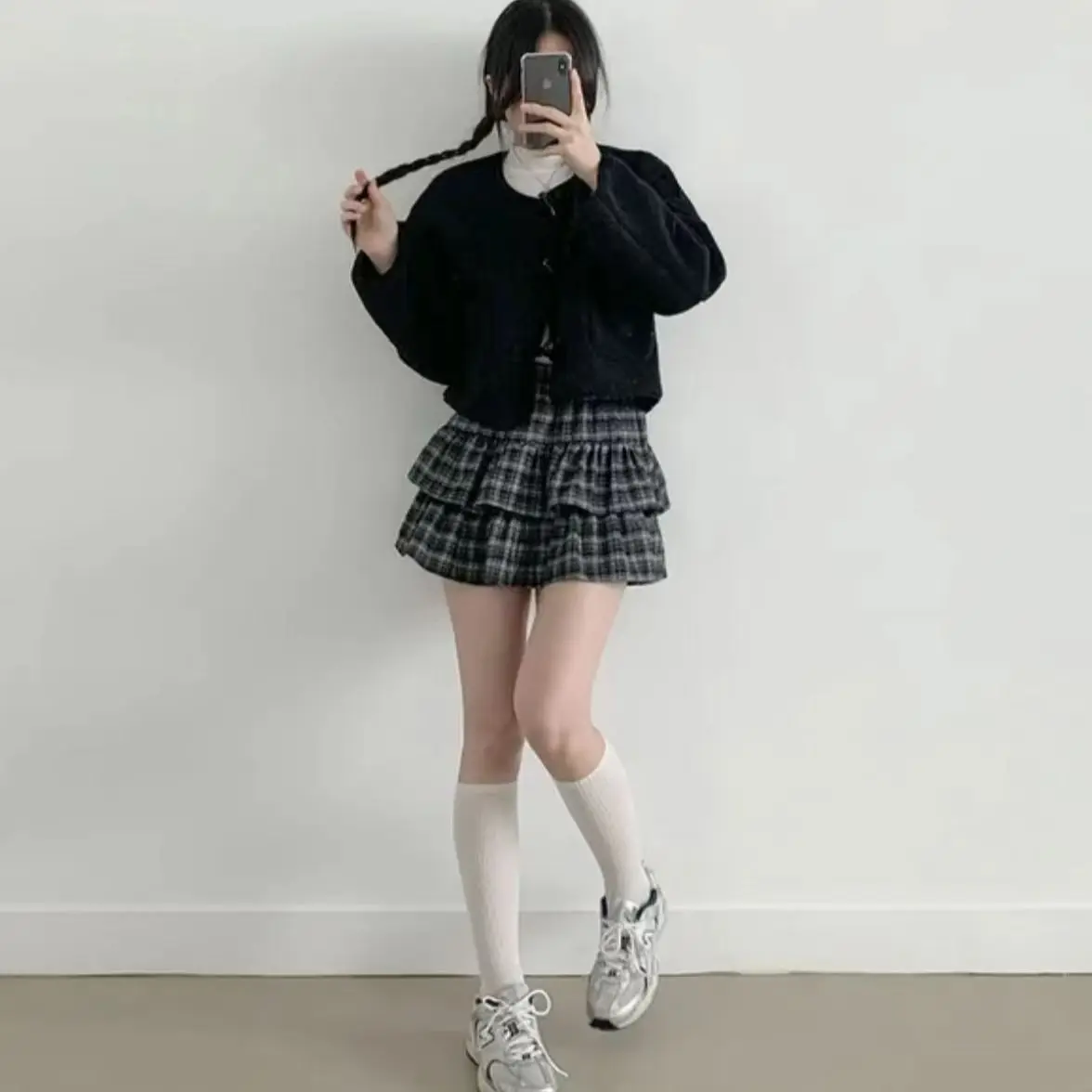 Japanese Y2k Cute Ruffled Plaid Skirt Gothic Punk Rock Subculture Cake Skirts Japanese Preppy Style Casual New Women Mini Skirts