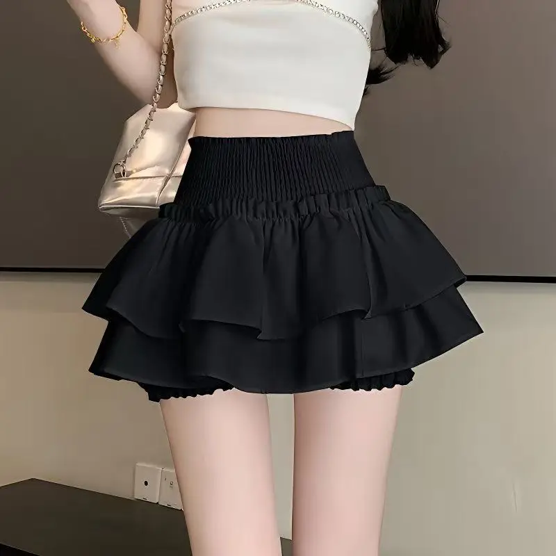 Japanese Y2k Cute Ruffled Plaid Skirt Gothic Punk Rock Subculture Cake Skirts Japanese Preppy Style Casual New Women Mini Skirts