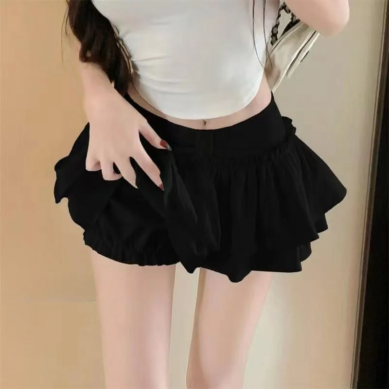 Japanese Y2k Cute Ruffled Plaid Skirt Gothic Punk Rock Subculture Cake Skirts Japanese Preppy Style Casual New Women Mini Skirts