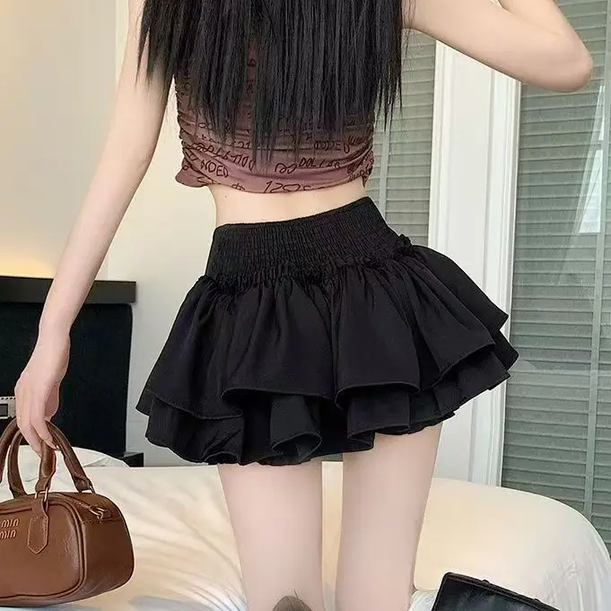 Japanese Y2k Cute Ruffled Plaid Skirt Gothic Punk Rock Subculture Cake Skirts Japanese Preppy Style Casual New Women Mini Skirts