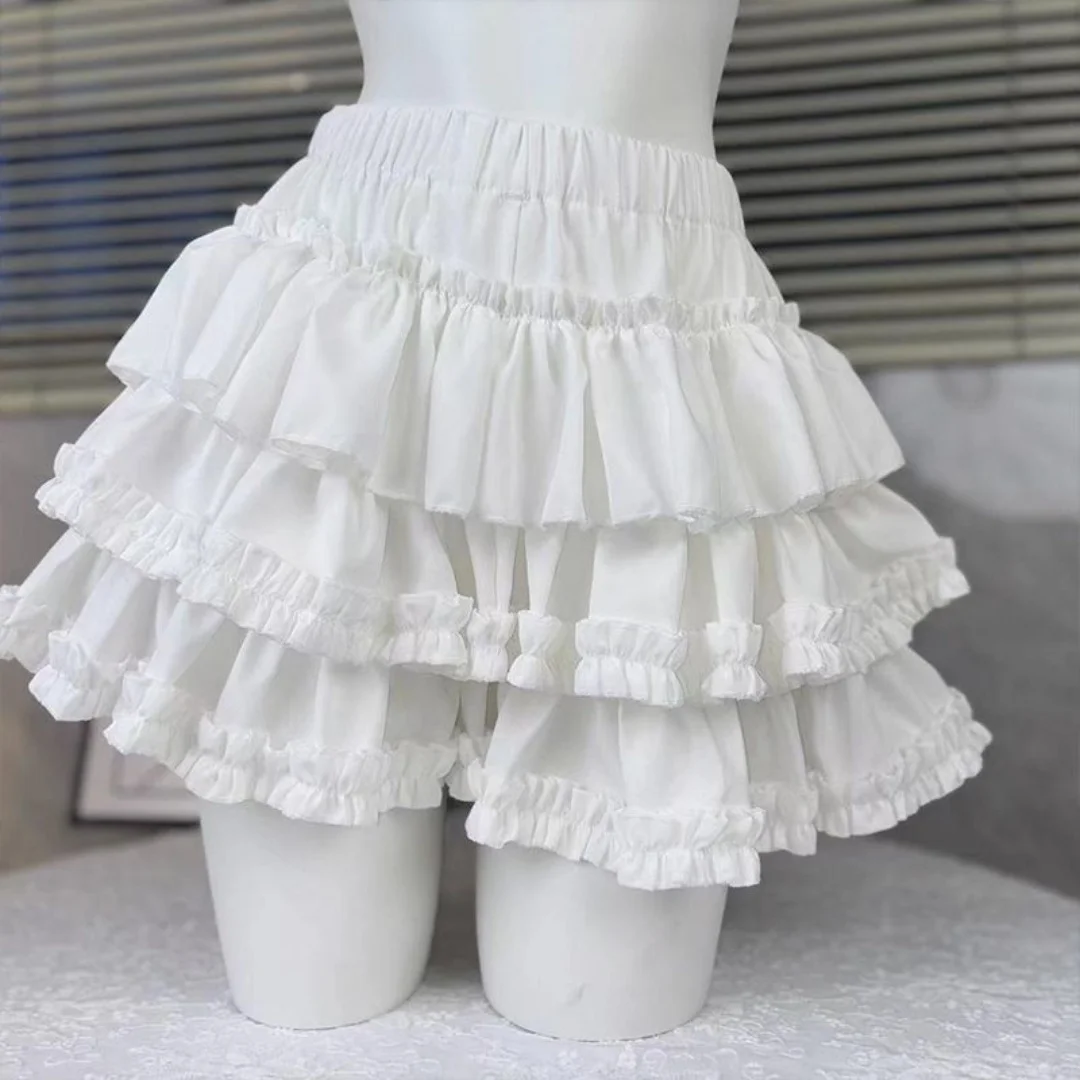 Japanese Y2k Cute Ruffled Plaid Skirt Gothic Punk Rock Subculture Cake Skirts Japanese Preppy Style Casual New Women Mini Skirts