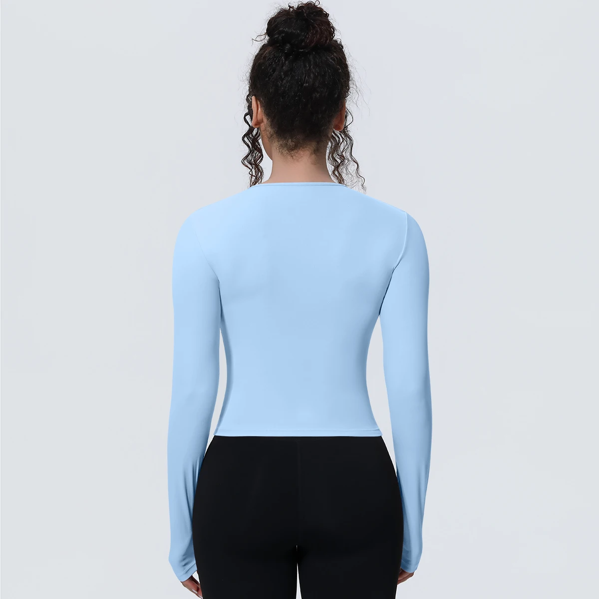 Woman's Yoga Long Sleeved Gym Sports Running Top Slim Breathable Soild Color Fitness Top Running Shirts Gym Top Yoga Sport Top