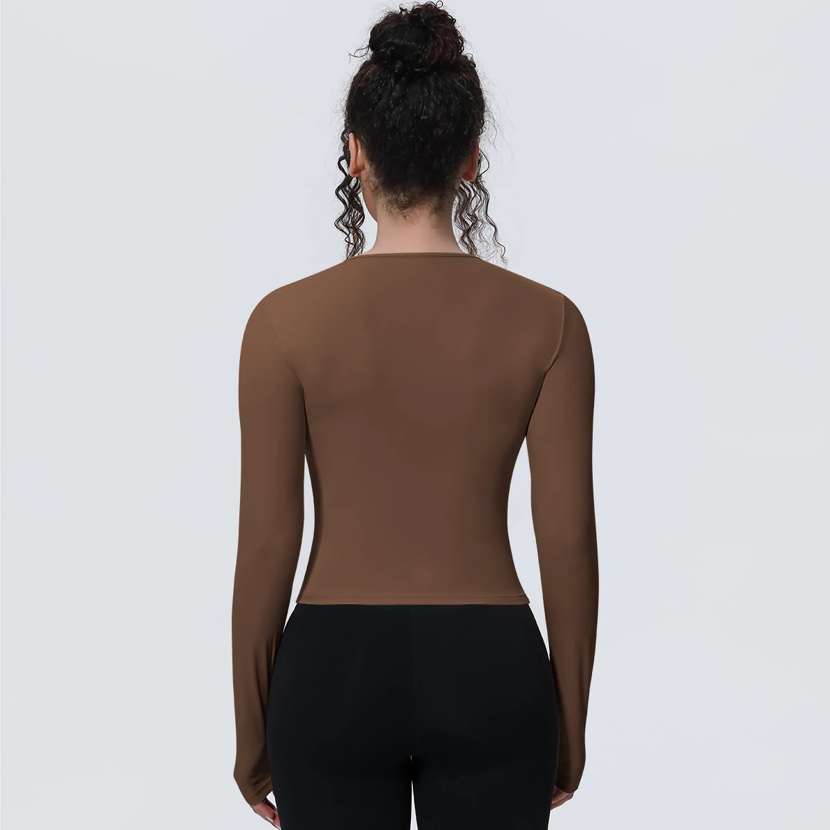 Woman's Yoga Long Sleeved Gym Sports Running Top Slim Breathable Soild Color Fitness Top Running Shirts Gym Top Yoga Sport Top
